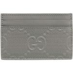 Gucci Portemonnaie - GG Card Case Leather - in gray - für Damen