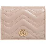 Gucci Portemonnaie - GG Marmont Card Case Leather - in Quarz - für Damen
