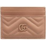 Gucci Portemonnaie - GG Marmont Matelassé Card Case - in light brown - für Damen