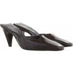 Reduzierte Schwarze Klassische Trichterabsatz High-Heel Pumps aus Leder für Damen Größe 36 mit Absatzhöhe 7cm bis 9cm 
