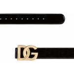 Schwarze Dolce & Gabbana Damengürtel aus Kalbsleder Länge 65 