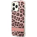 Pinke Animal-Print Guess iPhone 13 Hüllen Art: Hard Case Leoparden aus Kunststoff 