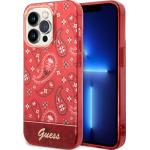 Rote Paisley Guess iPhone 14 Pro Max Hüllen Art: Hard Case aus Polyurethan 