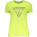 Gelbe Print Kurzärmelige Guess T-Shirts aus Elastan für Damen Größe XL 