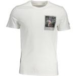 Beige Print Kurzärmelige Guess T-Shirts aus Baumwolle für Herren Größe M 