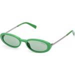 Reduzierte Hellgrüne Ovale Herrensonnenbrillen aus Mikrofaser 