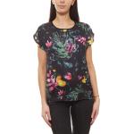 GUIDO MARIA KRETSCHMER Designer-T-Shirt tropisches Damen Sommer-Shirt mit exotischem Muster Schwarz, Größe:34