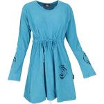 Reduzierte Blaue Hippie Guru-Shop Mini Partykleider aus Baumwolle für Damen Größe XL 