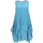 Reduzierte Hellblaue Guru-Shop Wadenlange | Midi Strandkleider aus Baumwolle für Damen Größe L 