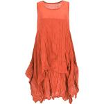 Reduzierte Orange Guru-Shop Wadenlange | Midi Strandkleider Orangen aus Baumwolle für Damen Größe L 