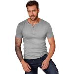 Graue Kurzärmelige H.I.S. T-Shirts aus Baumwolle für Herren Größe M 