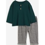 Grüne H&M Kinder-Henley-Shirts aus Jersey Größe 98 2 Teile 
