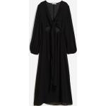 Schwarze H&M Knöchellange V-Ausschnitt Cut Out Dresses für Damen Größe S 