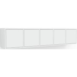 Hängeschrank Weiß - Moderner Wandschrank: Türen in Weiß - 195 x 41 x 34 cm, konfigurierbar