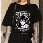 HAHAYULE-JBH Beetlejuice Ich selbst bin seltsam und ungewöhnlich T-Shirt Frauen Grunge Gothic T-Shirt Halloween Hexe Shirt