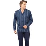 Blaue HAJO Herrenschlafanzüge & Herrenpyjamas aus Baumwolle Größe XL 2 Teile 