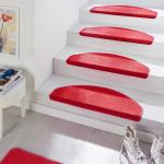 Rote Hanse Home Stufenmatten aus Kunstfaser 15 Teile 