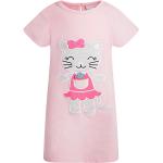 Pinke Kurzärmelige Kindershirtkleider aus Elastan für Babys Größe 116 