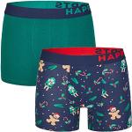 Happy Shorts 2 Pants Jersey Trunk Herren Boxershorts Boxer Motiv Nussknacker - Lebkuchenmann X-Mas Weihnachten, Grösse:XXL, Präzise Farbe:Design 1