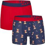 Happy Shorts 2 Pants Jersey Trunk Herren Boxershorts Boxer Motiv Rentier X-Mas Weihnachten, Grösse:XXL, Präzise Farbe:Design 1