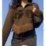 Khakifarbene Casual Asymmetrische Pullover für Damen Größe XL 