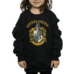 Harry Potter, Mädchen, Pullover, Mädchen Hufflepuff Sweatshirt aus Baumwolle, Schwarz, (140, 146)