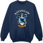 Blaue Langärmelige Harry Potter Ravenclaw Kindersweatshirts aus Jersey für Mädchen Größe 128 