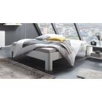 Weiße Bettfüße aus Buchenholz 160x200 cm 