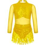 Goldene Kinderbauchtänzerinnen-Kostüme mit Pailletten Handwäsche Größe 134 