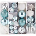 Silberne Weihnachtskugeln & Christbaumkugeln glänzend aus Kunststoff 29 Teile 