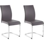 Graue Hela-Tische Freischwinger Stühle aus Leder 2 Teile 