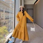 Gelbe Maxi Maxikleider & lange Kleider aus Baumwolle für Damen Größe 4 XL Große Größen 