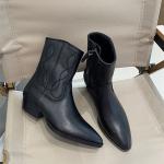 Schwarze Vintage Winterstiefel & Winter Boots für Damen Größe 39 
