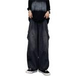 Schwarze Streetwear Baggy Jeans aus Denim für Herren Größe XXL 
