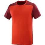 Rote Color Blocking Salomon Essential T-Shirts für Herren Größe M 