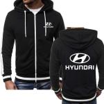 Herrenjacke Hyundai Car Logo Print Casual HipHop Harajuku Langarm Fleece warme Kapuzenpullover Herren Reißverschluss Hoodies