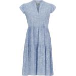 Blaue Herrlicher V-Ausschnitt Sommerkleider aus Viskose für Damen Größe XS 
