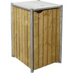 Braune Nachhaltige Mülltonnenboxen & Mülltonnenverkleidung Länder aus Holz 