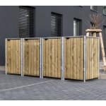 Braune Nachhaltige Mülltonnenboxen & Mülltonnenverkleidung Länder aus Holz 
