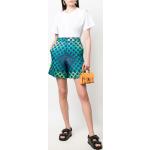 Reduzierte Grüne Gepunktete Paco Rabanne High Waist Shorts aus Baumwolle für Damen Größe XS Weite 34, Länge 36 