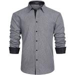 Reduzierte Graue Paisley Business Langärmelige Langarmhemden für Herren Größe 3 XL Große Größen zur Hochzeit 