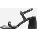 Schwarze Bronx Nachhaltige Sandalen aus Leder Größe 38 mit Absatzhöhe 7cm bis 9cm 
