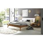 Braune Moderne Betten Landhausstil geölt aus Holz 160x200 cm 