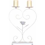 Weiße Romantische 41 cm Home Affaire Kerzenhalter aus Metall 