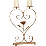 Goldene Romantische 41 cm Home Affaire Kerzenhalter aus Metall 