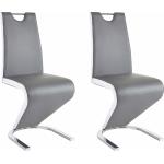 Reduzierte Graue Moderne Homexperts Freischwinger Stühle aus Kunstleder 2 Teile 