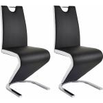 Reduzierte Schwarze Moderne Homexperts Freischwinger Stühle aus Kunstleder 2 Teile 