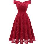 Reduzierte Rote schulterfreiem Ausschnitt Partykleider aus Polyester für Damen Größe XXL für die Brautjungfern 