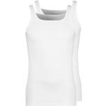 Weiße Klassische Ärmellose Huber Feinripp Unterhemden aus Baumwolle für Herren Größe M Große Größen 