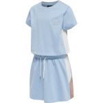 Blaue Kurzärmelige Hummel Kleider mit Ärmel aus Baumwolle für Damen Größe S 